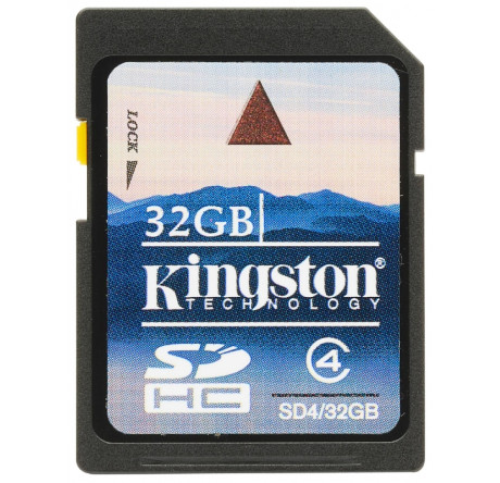 Карта памяти SDHC Kingston 32GB (SD4/32GB) Kingston - krestsy-experts.ru – фото 2