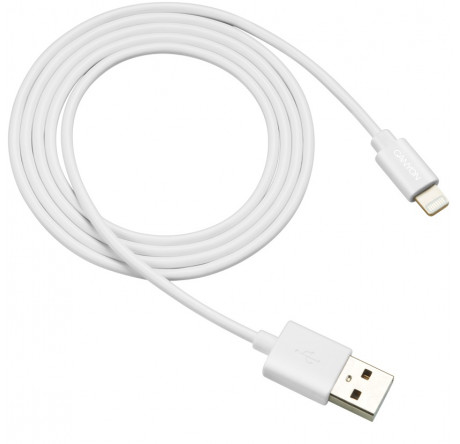 Canyon CNS-MFICAB01W Ultra-compact MFI Cable, certified by Apple, 1M length, 2.8mm , White co Кабель CANYON - krestsy-experts.ru – фото 1