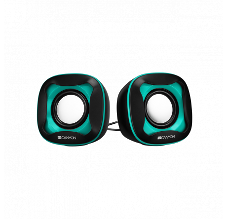 Canyon USB 2.0 Speaker black+light blue 7472C 2*3W 4 Ohm ABS 1.2m cable with USB2.0 & 3.5mm  Колонки CANYON - krestsy-experts.ru – фото 1