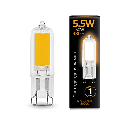 Gauss LED G9 AC220-240V 5.5W 480lm 3000K Glass 1/10/200 10780910 GAUSS - krestsy-experts.ru – фото 2