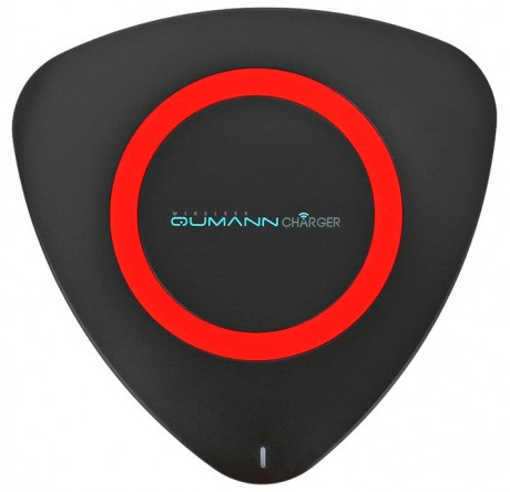 Qumann QWC-01 Wireless Delta Qi Charger Black/Red ring 50511 Беспроводное зарядное устройство  QUMANN - krestsy-experts.ru – фото 1