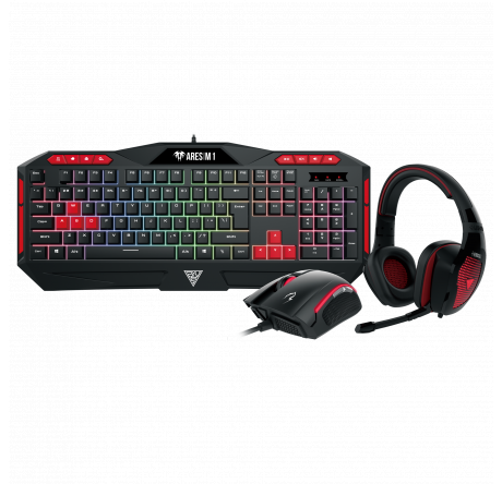 Gamdias POSEIDON M1 (мембранная USB, 5 кнопок, 3200 DPI,  Набор игровые клавиатура, мышь и гарнитура Asus - krestsy-experts.ru – фото 1