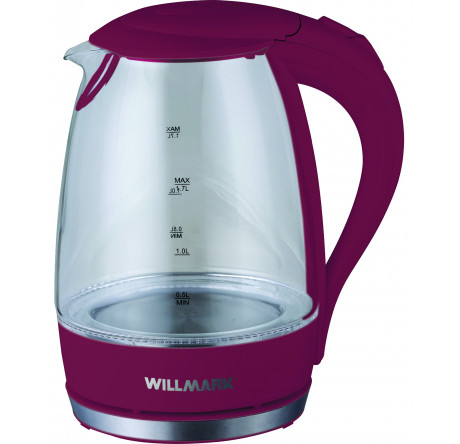 Чайник Willmark WEK-1708G бордовый WILLMARK - krestsy-experts.ru – фото 1