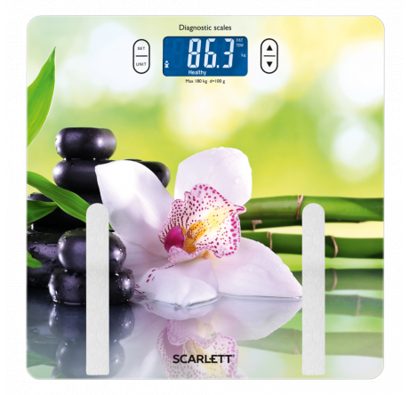 Весы напольные Scarlett SC-BS33ED10 орхидеи  Scarlett - krestsy-experts.ru – фото 1
