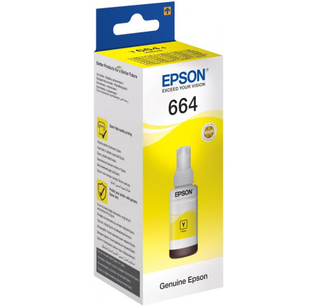 Epson Yellow для L100 70ml желтый C13T66444A Картридж  Epson - krestsy-experts.ru – фото 1