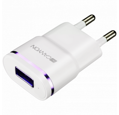 Canyon Universal 1xUSB AC charger (in wall) with over-voltage protection, plus light Адаптер питания CANYON - krestsy-experts.ru – фото 1
