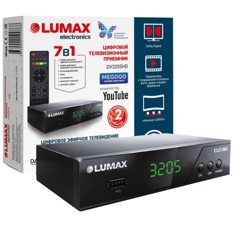 Lumax DVB-T2 DV3205HD Цифровой телевизионный приемник Тюнер  LUMAX - krestsy-experts.ru – фото 1