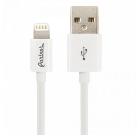 Partner MFI USB 2.0 - Apple iPhone/iPod/iPad с разъемом 8pin 1м белый ПР033368 Кабель  PARTNER - krestsy-experts.ru – фото 1