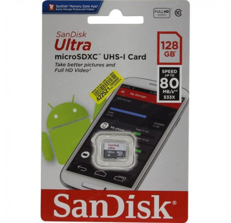 Карта памяти Sandisk microSDXC 128Gb Class10 с адаптером Sandisk - krestsy-experts.ru – фото 1