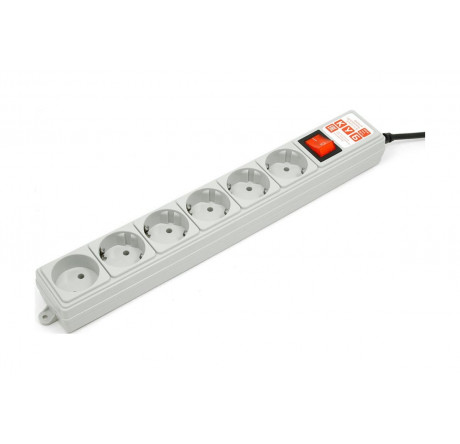 Сетевой фильтр Power Cube 3,0 м 6 розеток (серый) 10А/2,2кВт SPG Power Cube - krestsy-experts.ru – фото 1