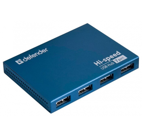Defender USB Septima Slim USB2.0, 7портов,блок питания2A Разветвитель  Defender - krestsy-experts.ru – фото 1