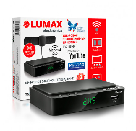 Lumax DVB-T2 DV2115HD Цифровой телевизионный приемник Тюнер  LUMAX - krestsy-experts.ru – фото 1