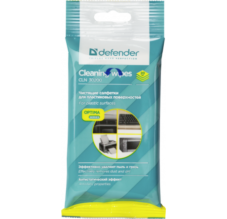 Defender CLN 30200 Optima 20 шт,пакет с подвесом для поверхностей Салфетки  Defender - krestsy-experts.ru – фото 1