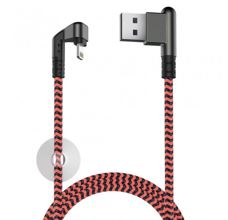 Olmio X-Game Neo USB 2.0 - Lightning, 1.2м, 2.1A, игровой, угловой USB A 038905 Кабель  OLMIO - krestsy-experts.ru – фото 1