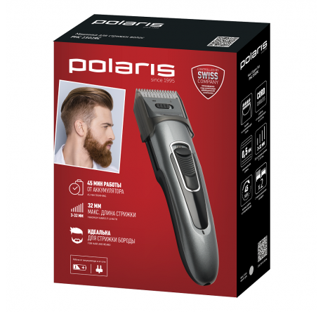 Polaris PHC 2502RC серый Машинки для стрижки волос Polaris - krestsy-experts.ru – фото 1