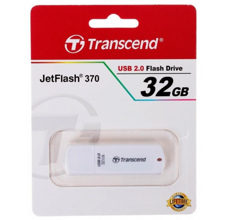 USB флеш-накопитель Transcend 32Gb Jetflash 370 USB2.0 белый Transcend - krestsy-experts.ru – фото 1