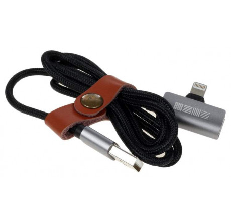 Interstep Lightning, ChargeN Listen,1м,Blck/SpG,TPE,мет.кон Кабель  INTERSTEP - krestsy-experts.ru – фото 1